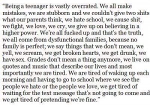 Being a teenager is vastly overrated