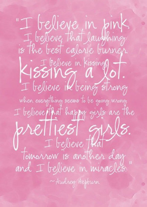 Audrey hepburn i believe in pink