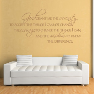 ... Me The Serenity To Accept The Things... Quote Wall Sticker Transfers