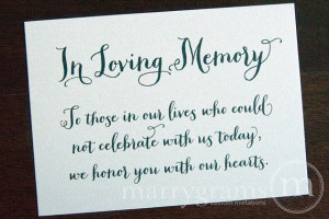 In Loving Memory Sign Table Card Wedding Reception by marrygrams, $4 ...