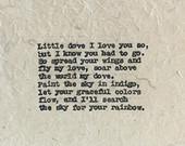Sympathy Gift ~ Little Dove Poem ~ Death of a Child Comforting Poem ...