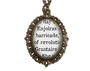 Les Miserables Necklace, Enjolras G rantaire Revolution Book Page ...