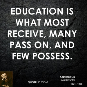 Karl Kraus Education Quotes