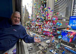 John Heald for Carnival Cruise Lines tosses confetti in preparation ...