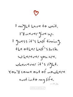 Finding/falling in love: 