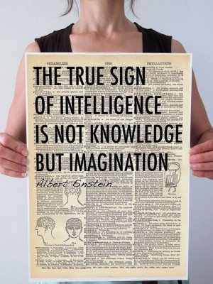 Quote Art Print Poster Inspirational Creativity Imagination Phrenology ...