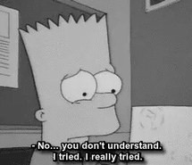 bart, black and white, quote, sad, the simpsons