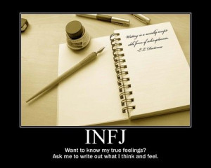 INFJ. i often write letters to my friends before i talk to them so ...