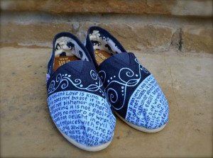 Custom TOMS Shoes What is Love Theme by ArtisticSoles on Etsy, $125.00