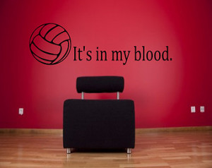 ... volleyball quotes, sports sayings, girl room decal, sports wall decal