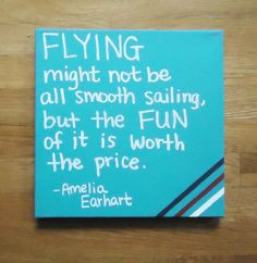 Flying Airplane Quote Painted on Canvas - can be customized / any ...
