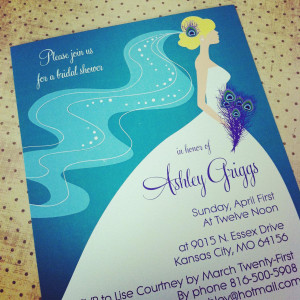 Peacock Inspired Wedding Invitation Template Quotes