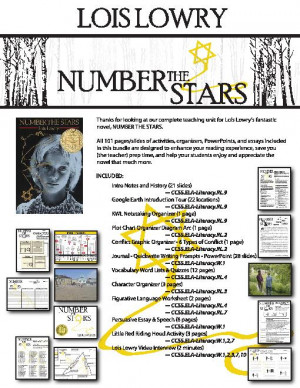 NUMBER THE STARS Unit Teaching Package (by Lois Lowry)