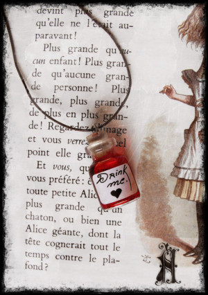 alice, alice in wonderland, blood, drink me, french, quotes, red ...