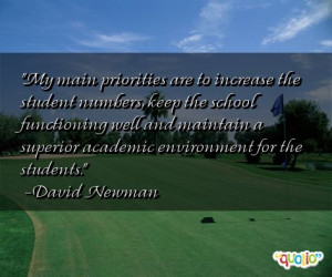 My main priorities are to increase the student numbers, keep the ...