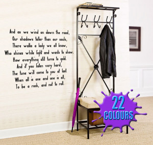 Black Stairway To Heaven (Led Zeppelin) Lyric wall decal in a hallway