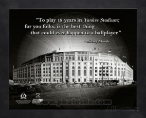 Yankee Stadium – Mickey Mantle ProQuote Framed Memorabilia