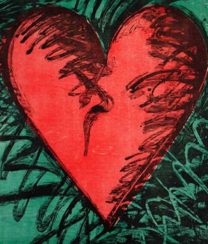 Hearts which makes him a station-method of Jim Dine Famous Art