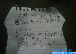 Funny baby to do list