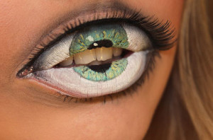 Makeup Artist Paints Realistic Third Eye, On Her Lips