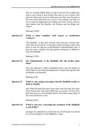 REFERENCE: The Raafidah (Shi`ah) Questions and Answers On the Raafidah ...
