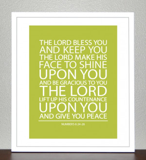 Baptism Gift - Bible Verse - Numbers 6 ( Green Apple ) - 8x10 Print. $ ...