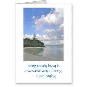 Beautiful Peaceful Deserted Beach & Zen Quote Stationery Note Card