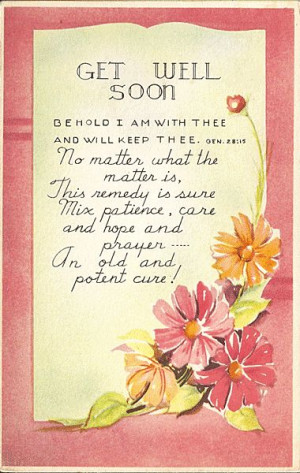rubylane.comLovely Get Well Soon Postcard