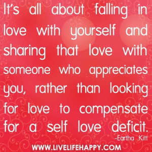 It's all about falling in love with yourself and sharing that love ...