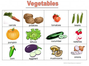 Spanish Word List Vegetables