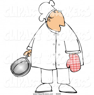 Clip Art Professional Caucasian Male Chef Carrying Covered