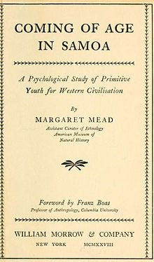 Title page of book Coming of Age in Samoa , 1928