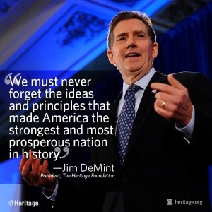 Morning Bell: Jim DeMint's First Day As Heritage President