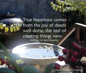 True happiness comes from the joy of deeds well done.