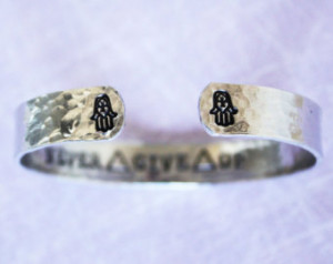 give up hamsa hands secret message quote bracelet, yoga, inspirational ...