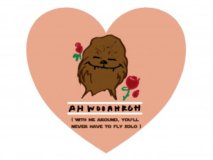 love star wars Princess Leia Boba Fett Chewbacca yoda valentines scifi ...