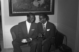 Nat 'King' Cole and Sammy Davis Jr. at a party