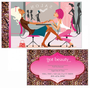 Customizable nail technician business cards from Zazzle.com .