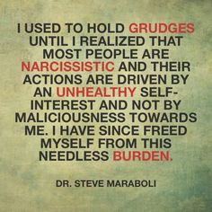 used to hold grudges until I realized that most people are ...