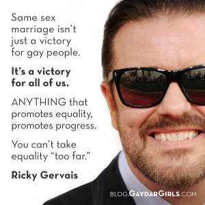 Ricky Gervais has always been a staunch advocate of LGBT rights. He ...