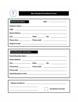 Student Enrollment Form Template
