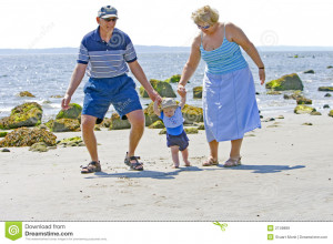 Royalty Free Stock Images: Grandparents at the beach