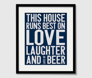 Modern Quote This House Runs Best on Love Laughter by EmbieOnline, $15 ...