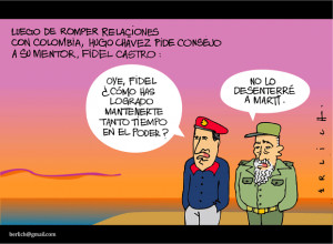 ... Colombia, Hugo Chávez seeks advice from his mentor Fidel Castro