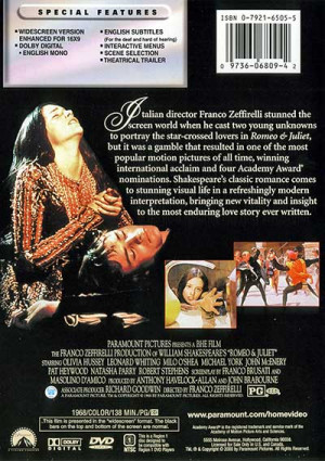Romeo and Juliet DVD-Cover