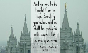 And ye are to be taught from on high. Sanctify yourselves and ye shall ...