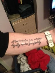Family and Loyalty Tattoo Quotes on Hands
