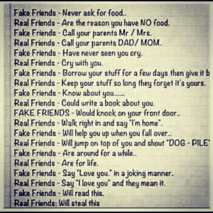 Real Friends Vs Fake Friends With Capture Of It In White Paper