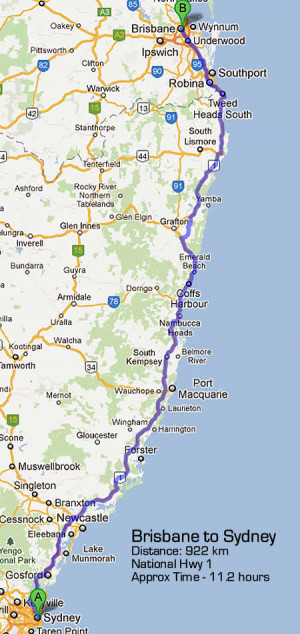 Sydney Australia Road Map