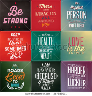 Empowering Quotes Package (Vector Illustrations) - stock vector